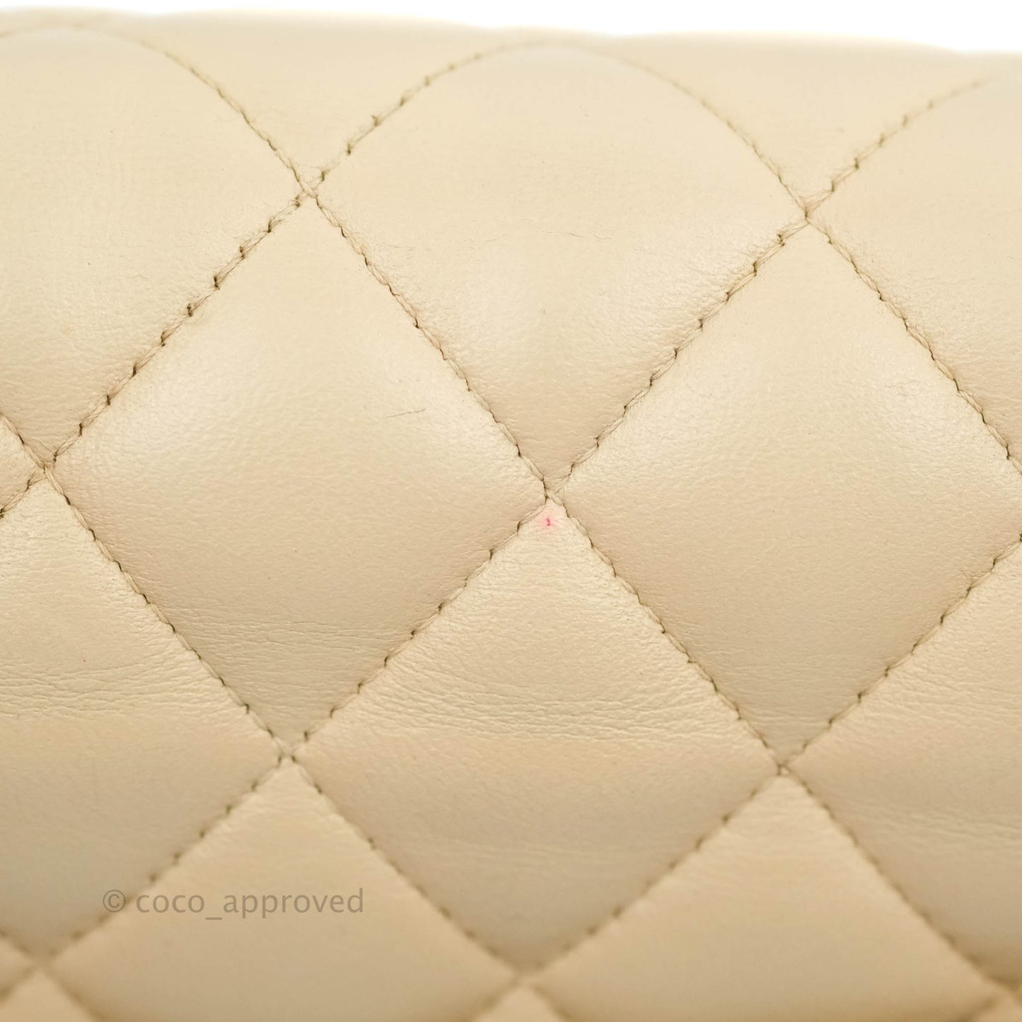 Chanel Classic Medium Flap Quilted Beige Lambskin Gold Hardware