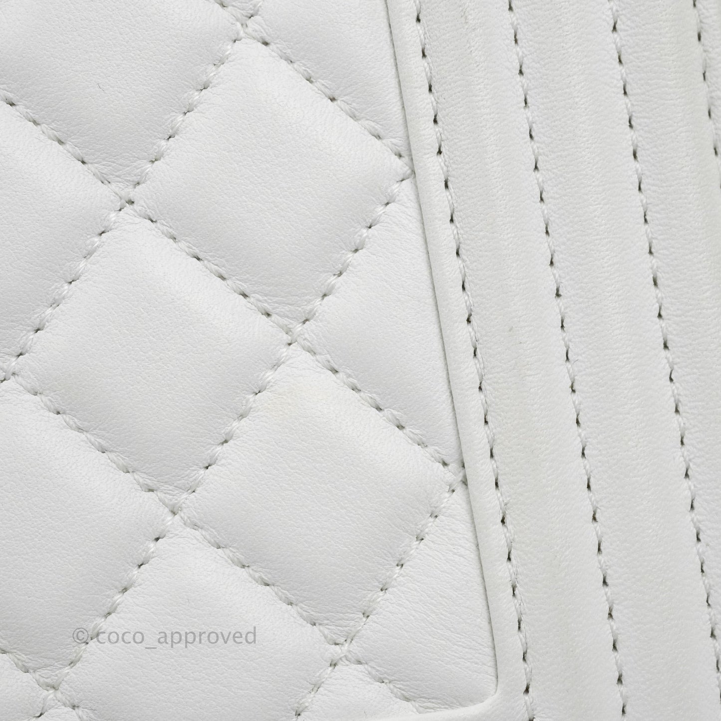 Chanel Quilted Medium Boy White Calfskin Gold Hardware