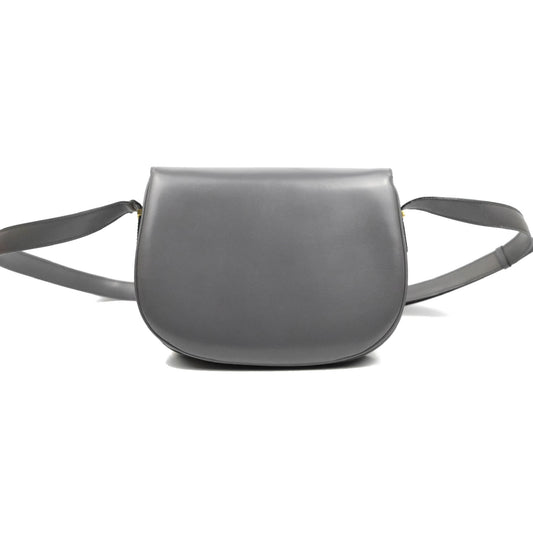 Celine Vintage Royal Triomphe Lock Crossbody Bag Grey