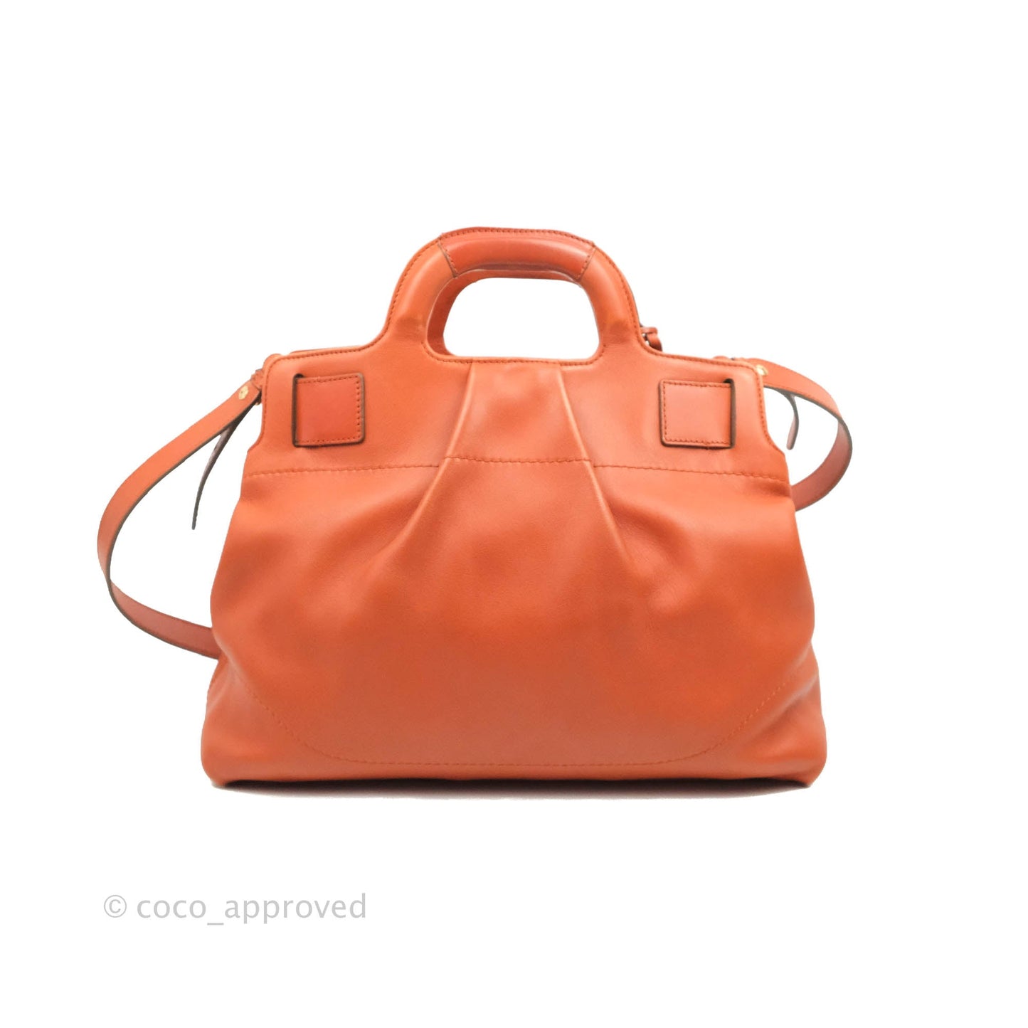 Salvatore Ferragamo Orange Top Handle Bag With Strap