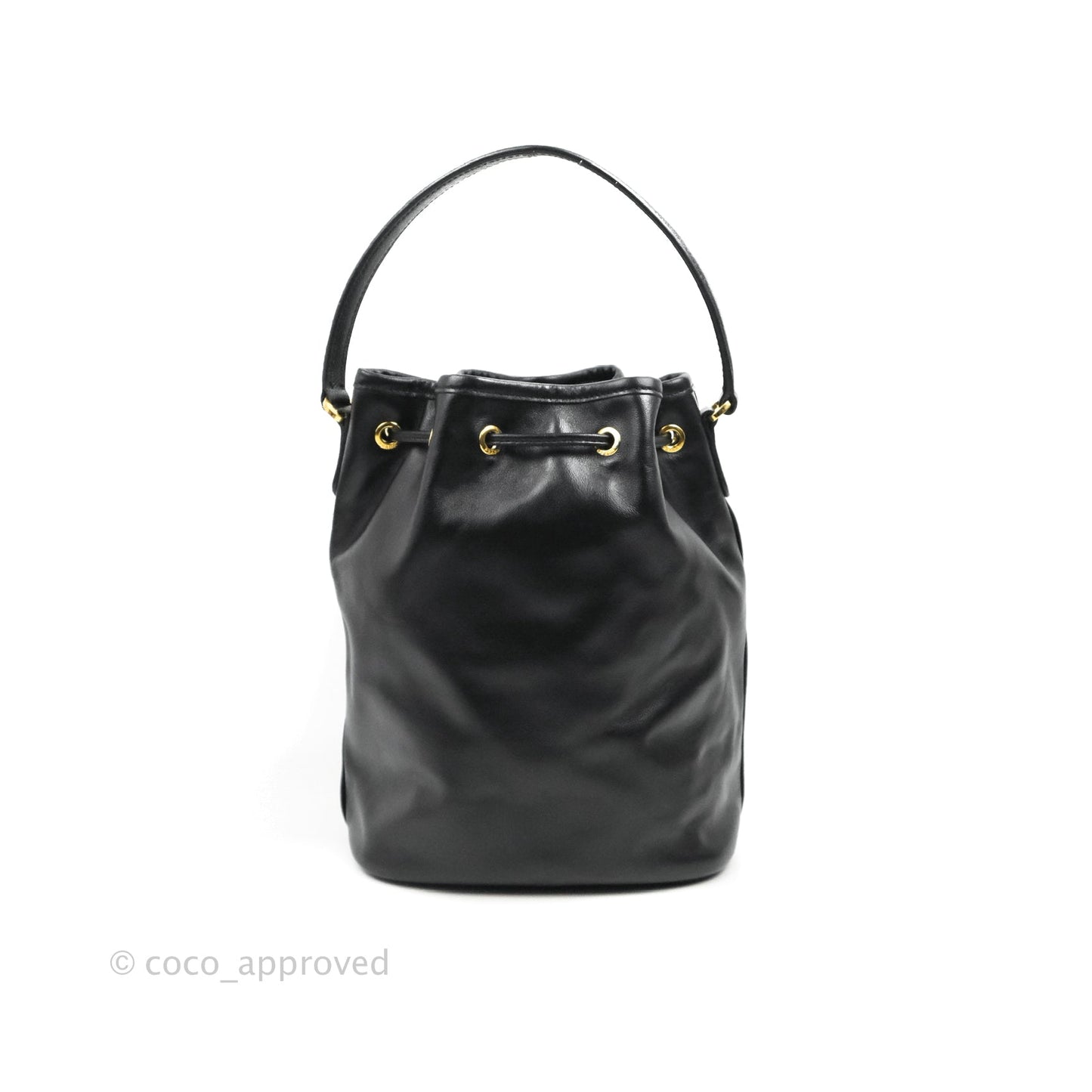 Prada Duet Bucket Bag Black Leather
