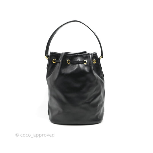 Prada Duet Bucket Bag Black Leather