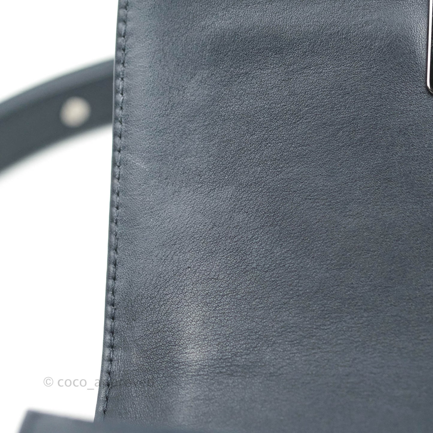 Chanel Small Quilted Boy Navy Calfskin Gun Metal