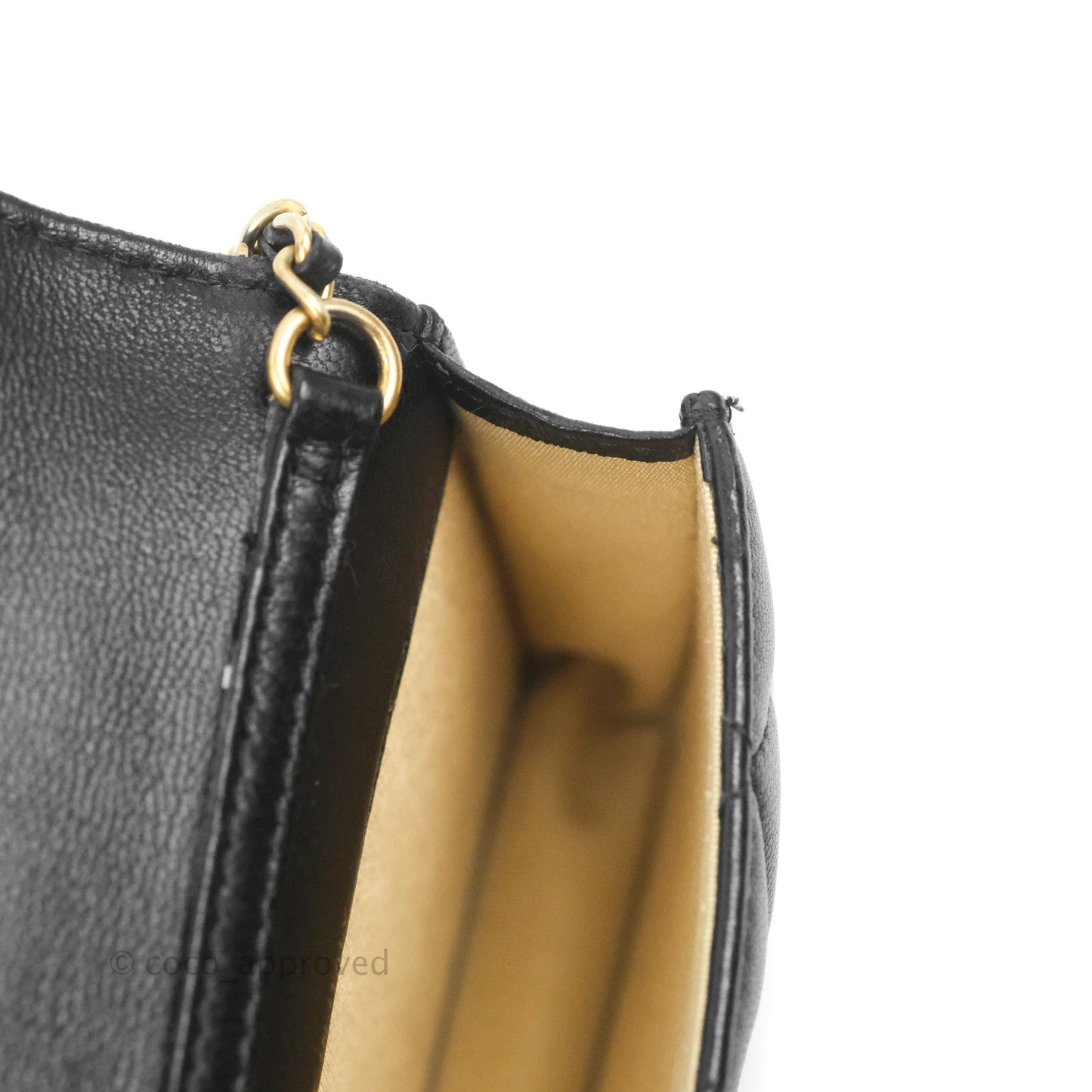 Chanel Mini Pearl Crush Clutch With Chain Belt Black Lambskin Aged Gold Hardware
