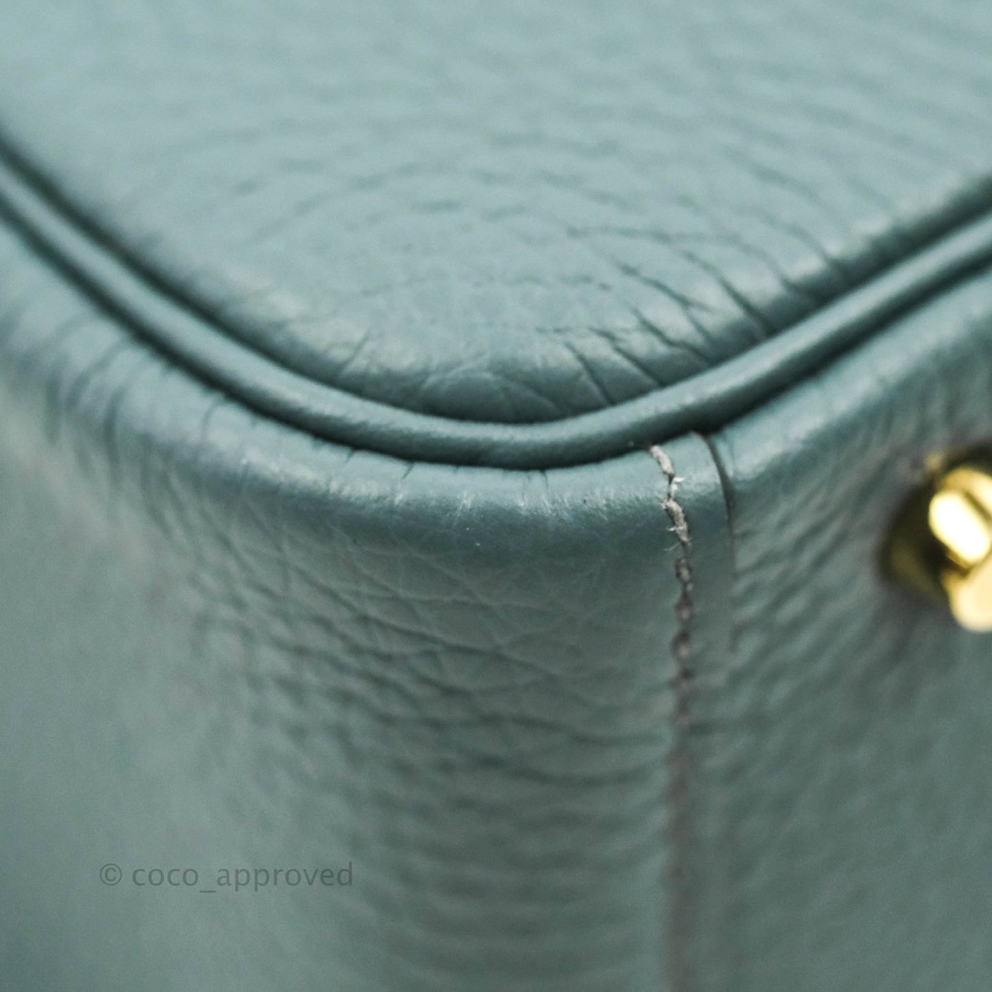 Hermès Mini Lindy 20 Bleu Orage Clemence Gold Hardware