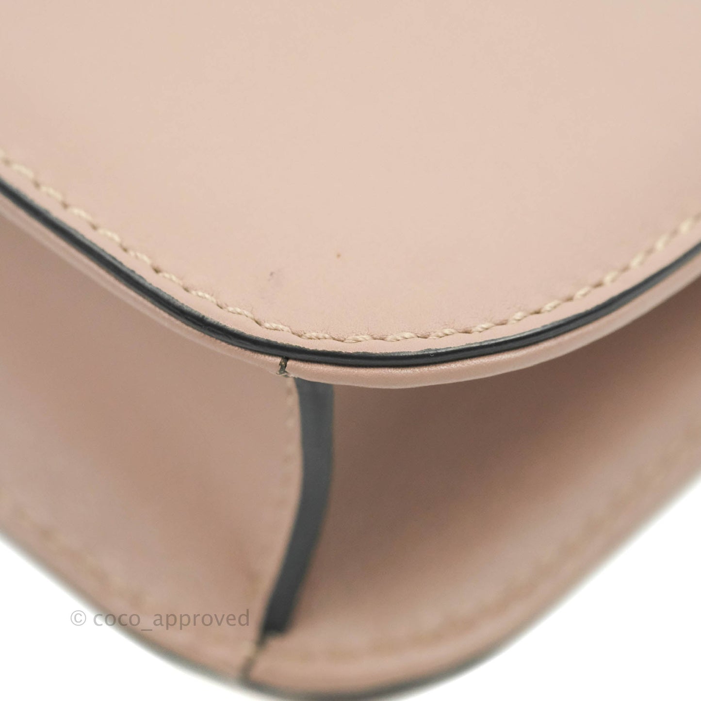 Valentino Vitello Small Glam Lock Rockstud Flap Poudre