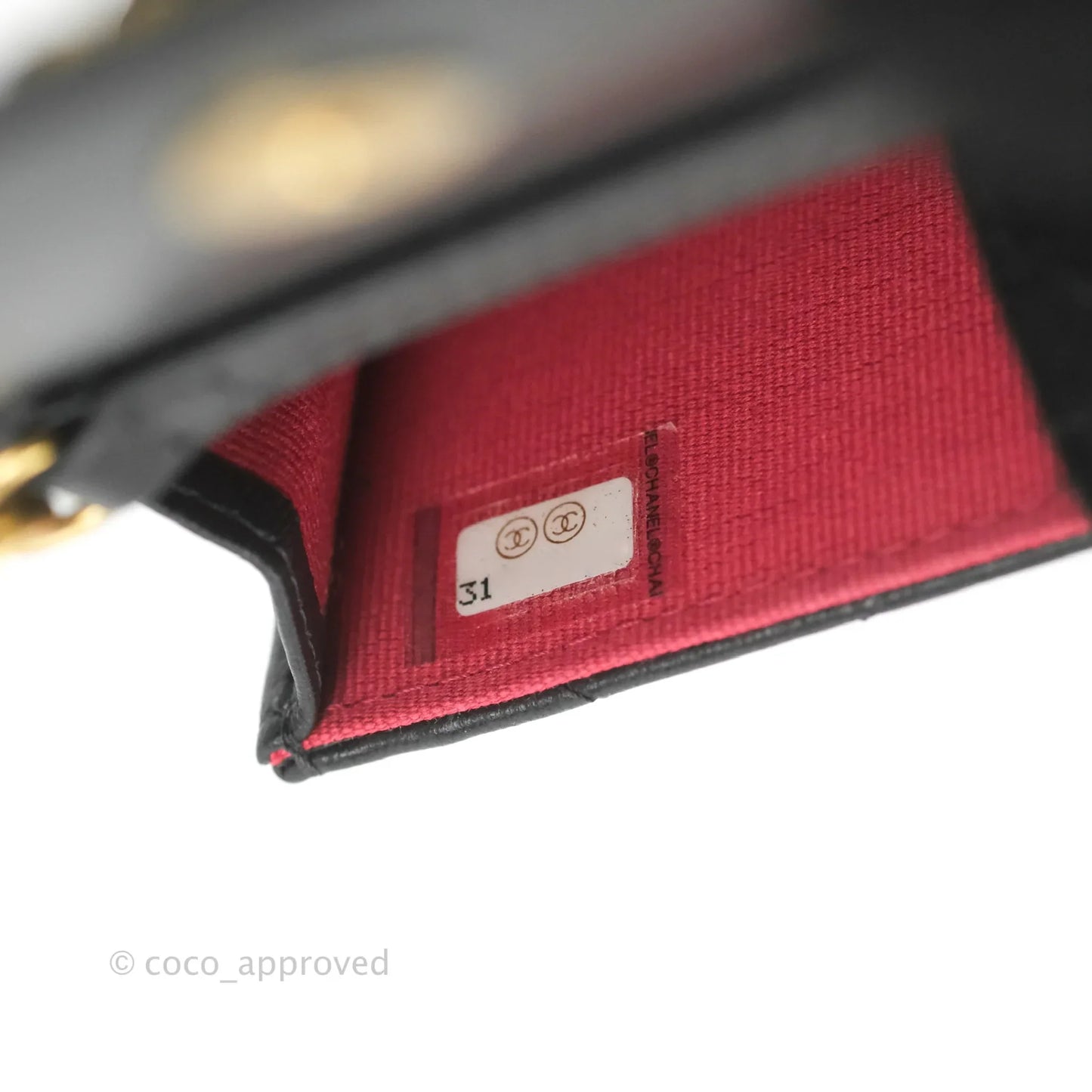 Chanel 19 Card Holder With Chain Black Mixed Hardware