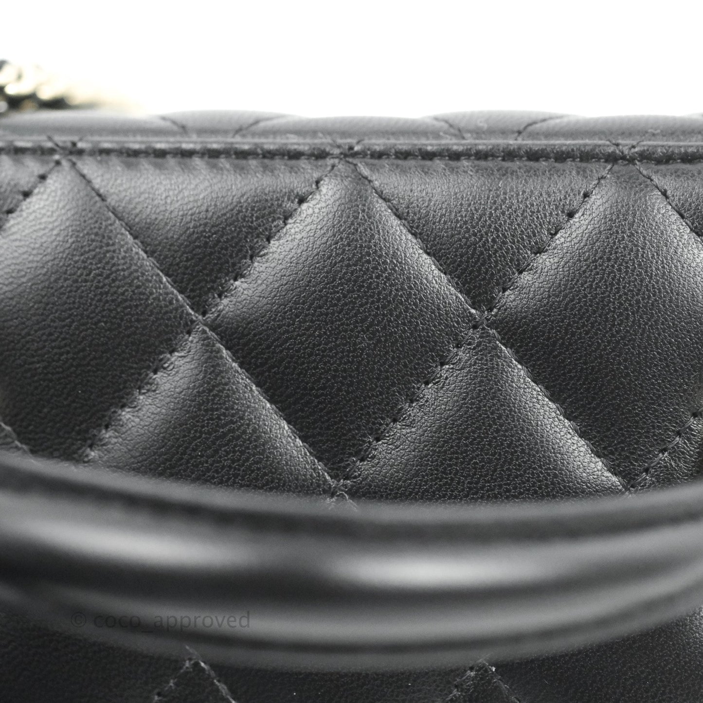 Chanel Vanity Rectangular Top Handle Black Lambskin Gold Hardware