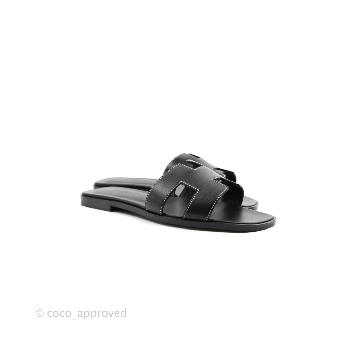Hermès Oran Sandals in Black Size 37
