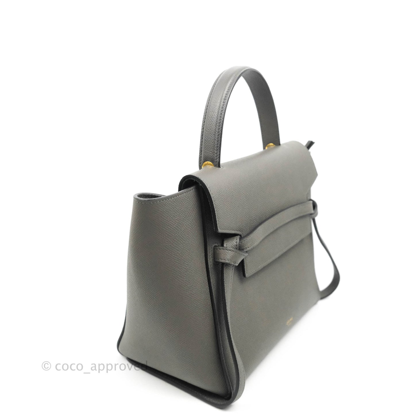 Celine Micro Belt Bag Grey Grained Calfskin Gold Hardware