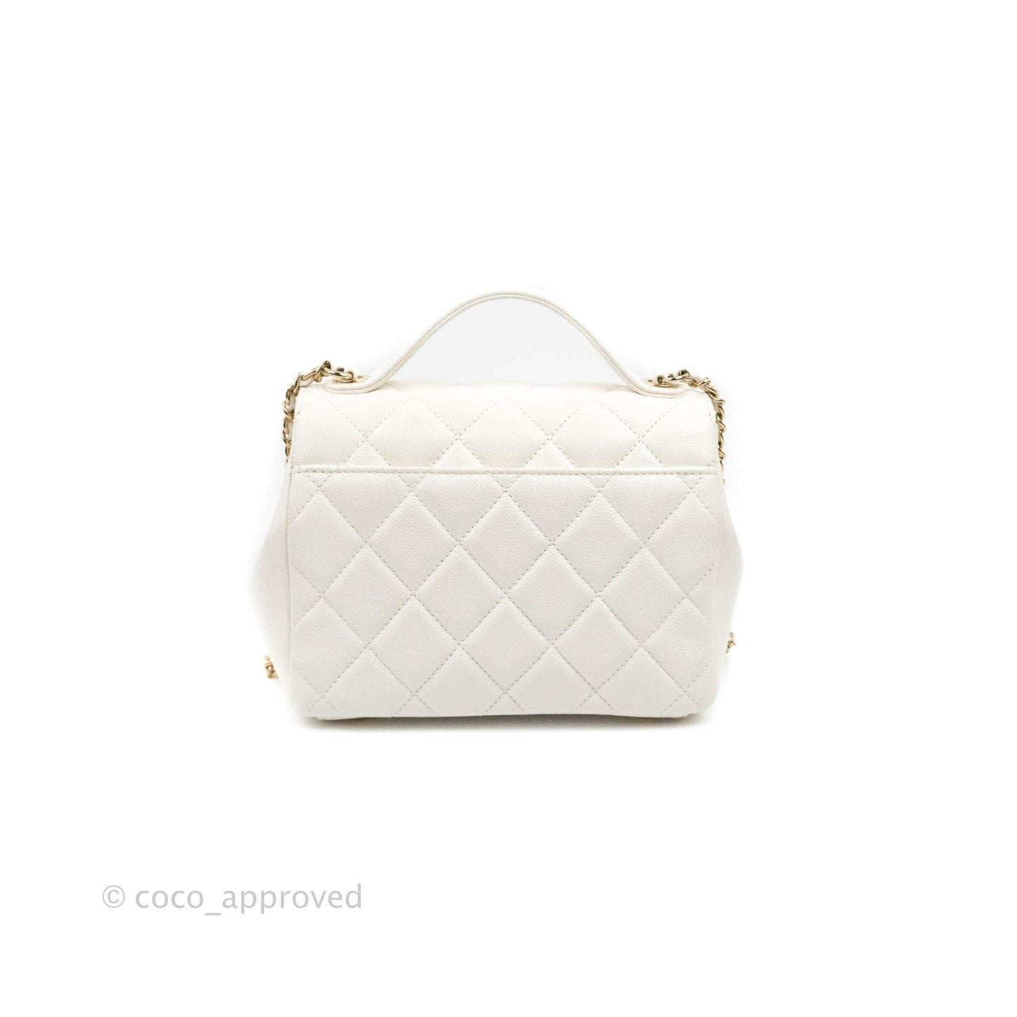 Chanel Quilted Small Business Affinity Flap White Caviar Gold Hardware