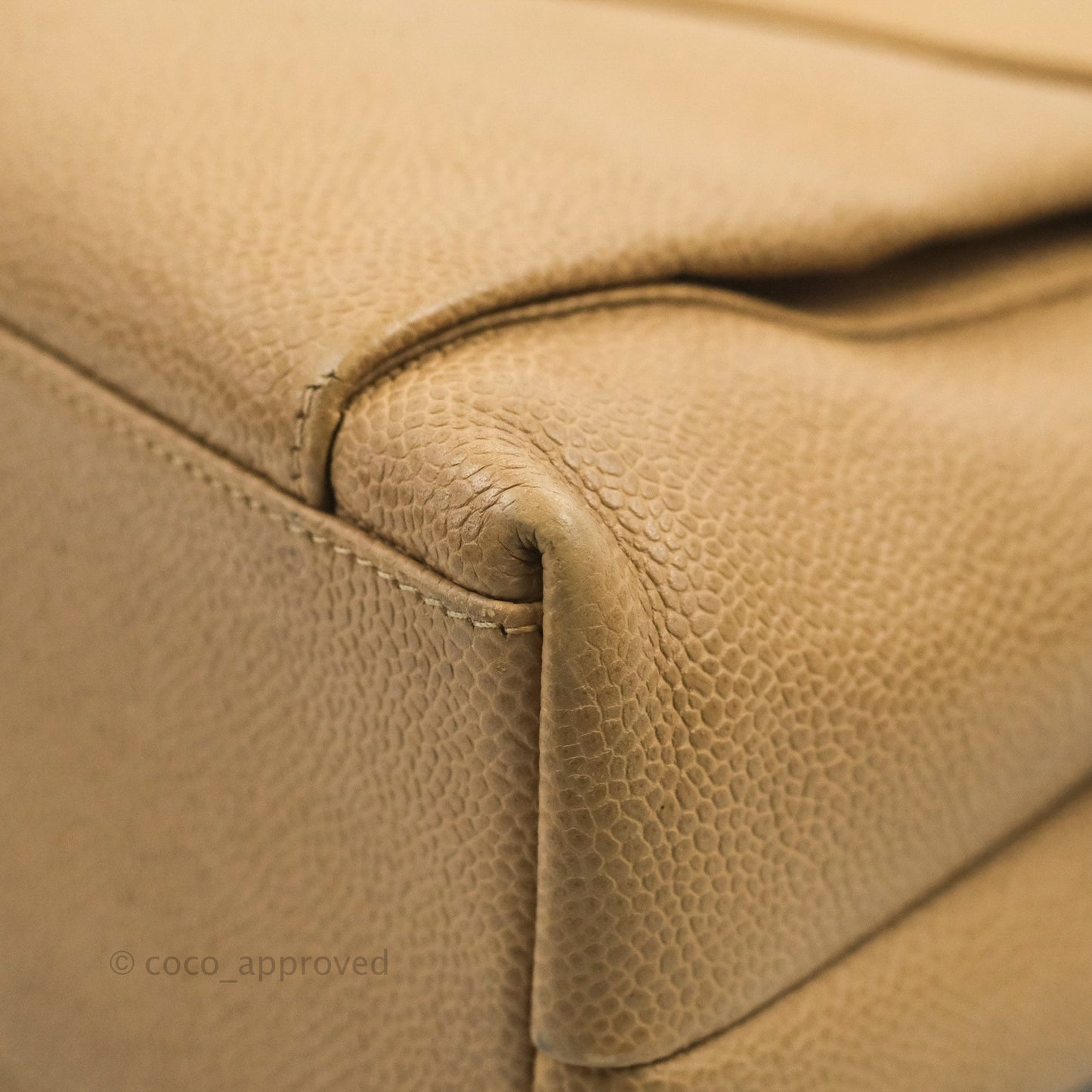 Chanel Vintage Tote Beige Caviar 24K Gold Hardware