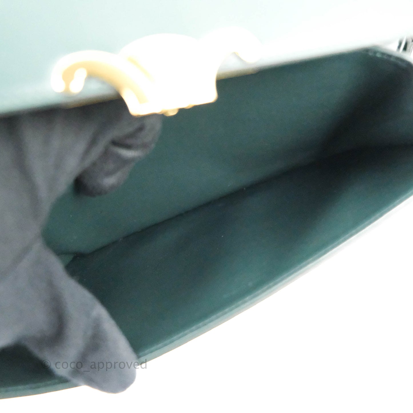 Celine Medium Triomphe Shiny Calfskin Amazone Green