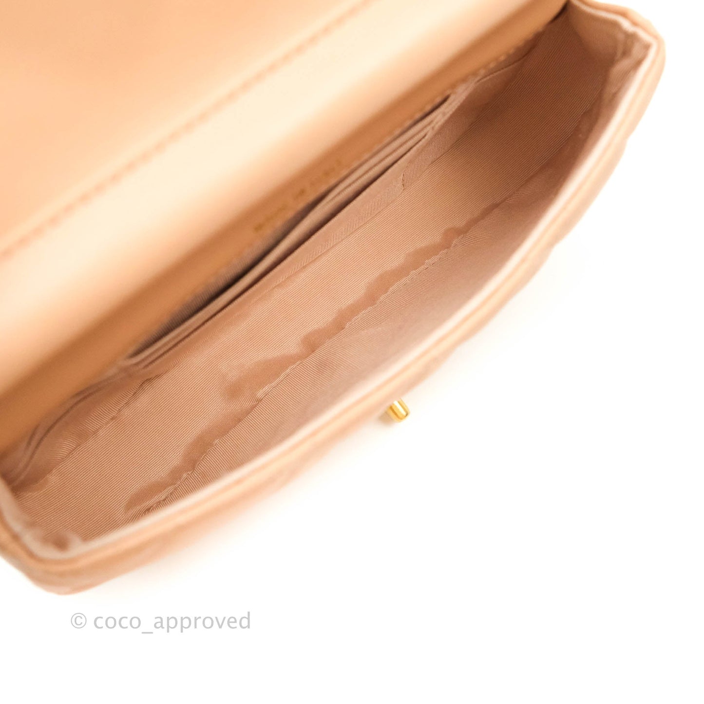 Chanel Clutch with Chain Beige Calfskin Aged Gold Hardware 21B