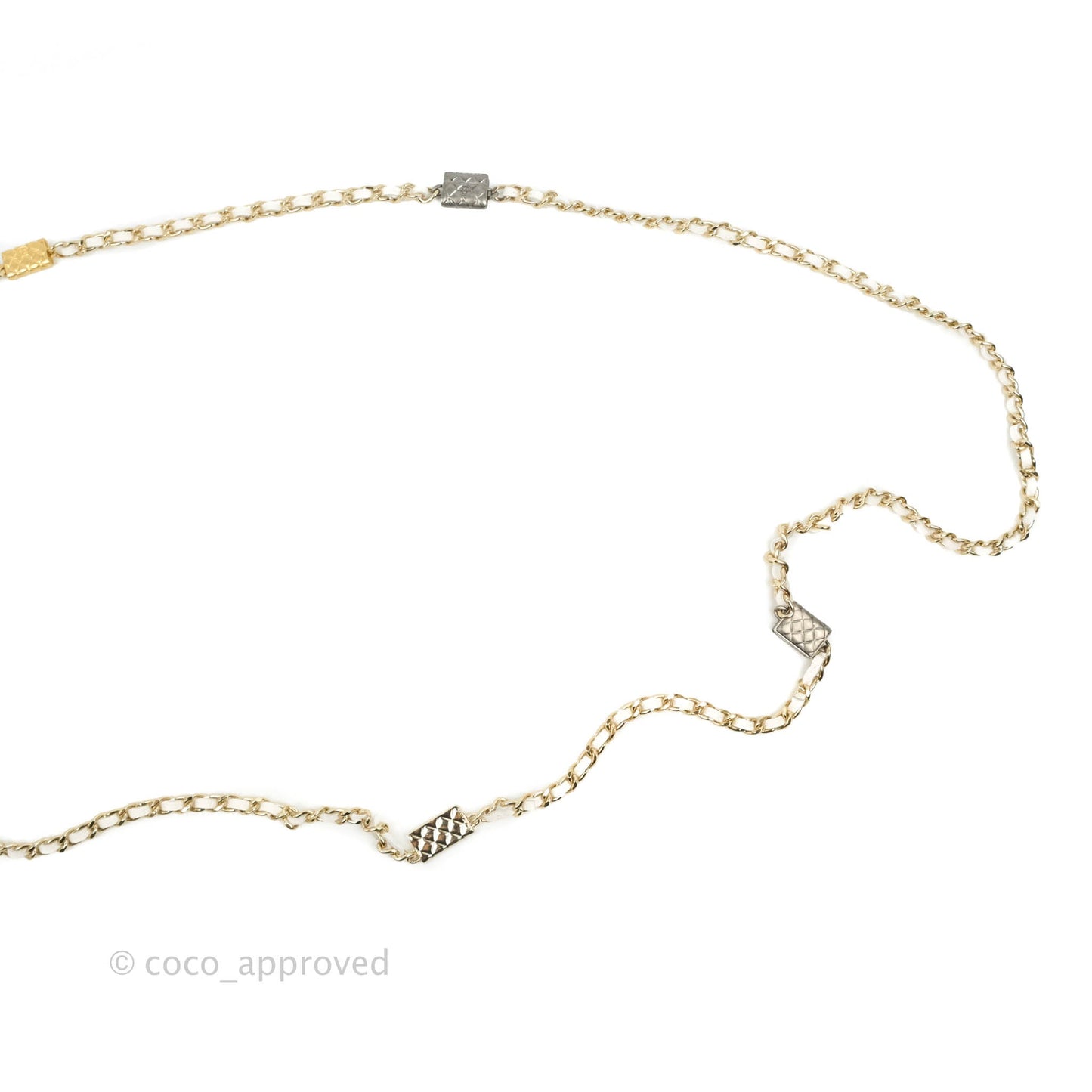 Chanel Quilted WOC White Caviar Gold Hardware With Charms