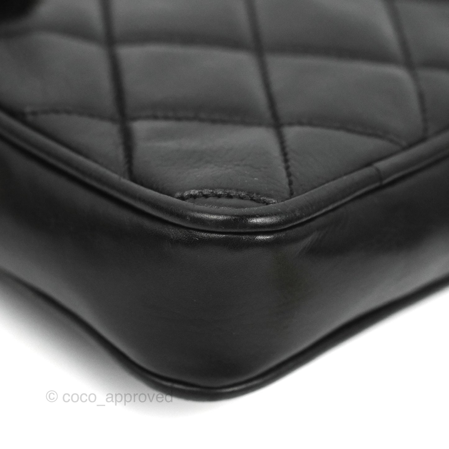Chanel Vintage Belt Bag Quilted Black Lambskin 24K Gold Hardware