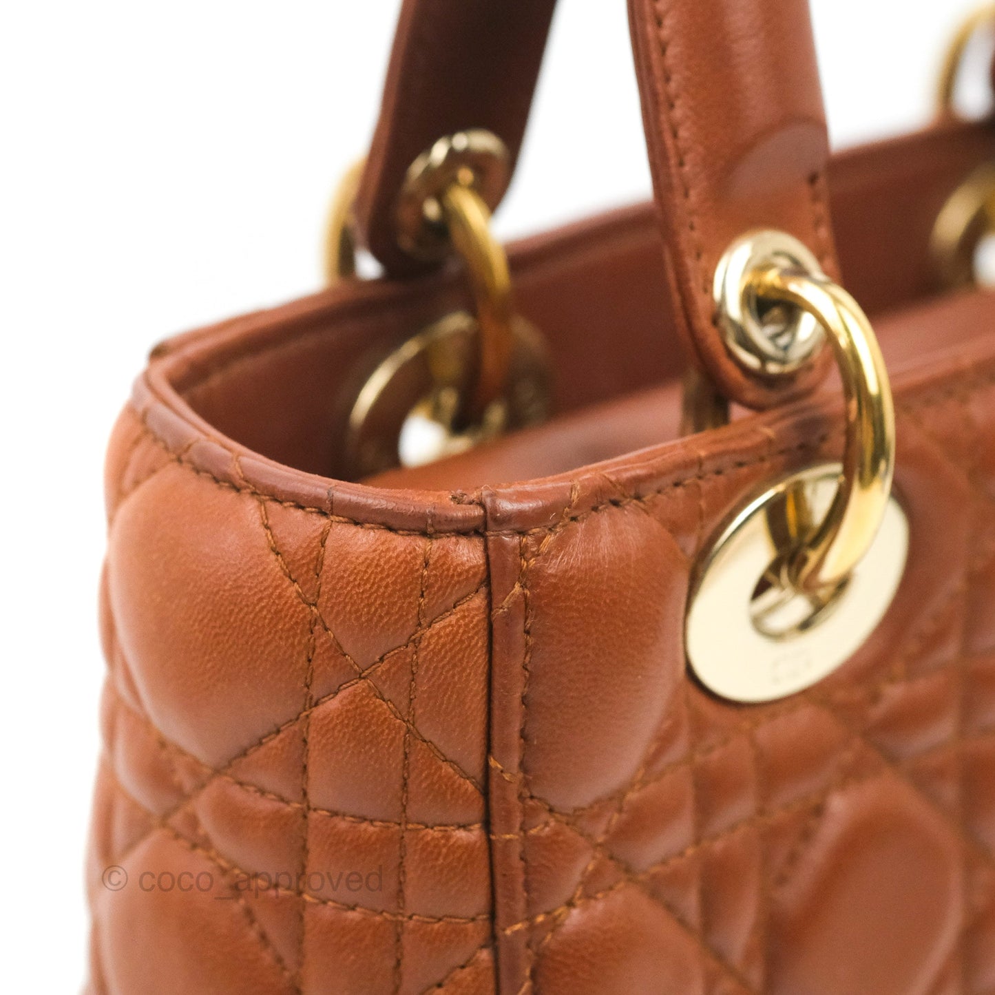 Christian Dior My ABCDior Lady Dior Brown Lambskin Gold Hardware