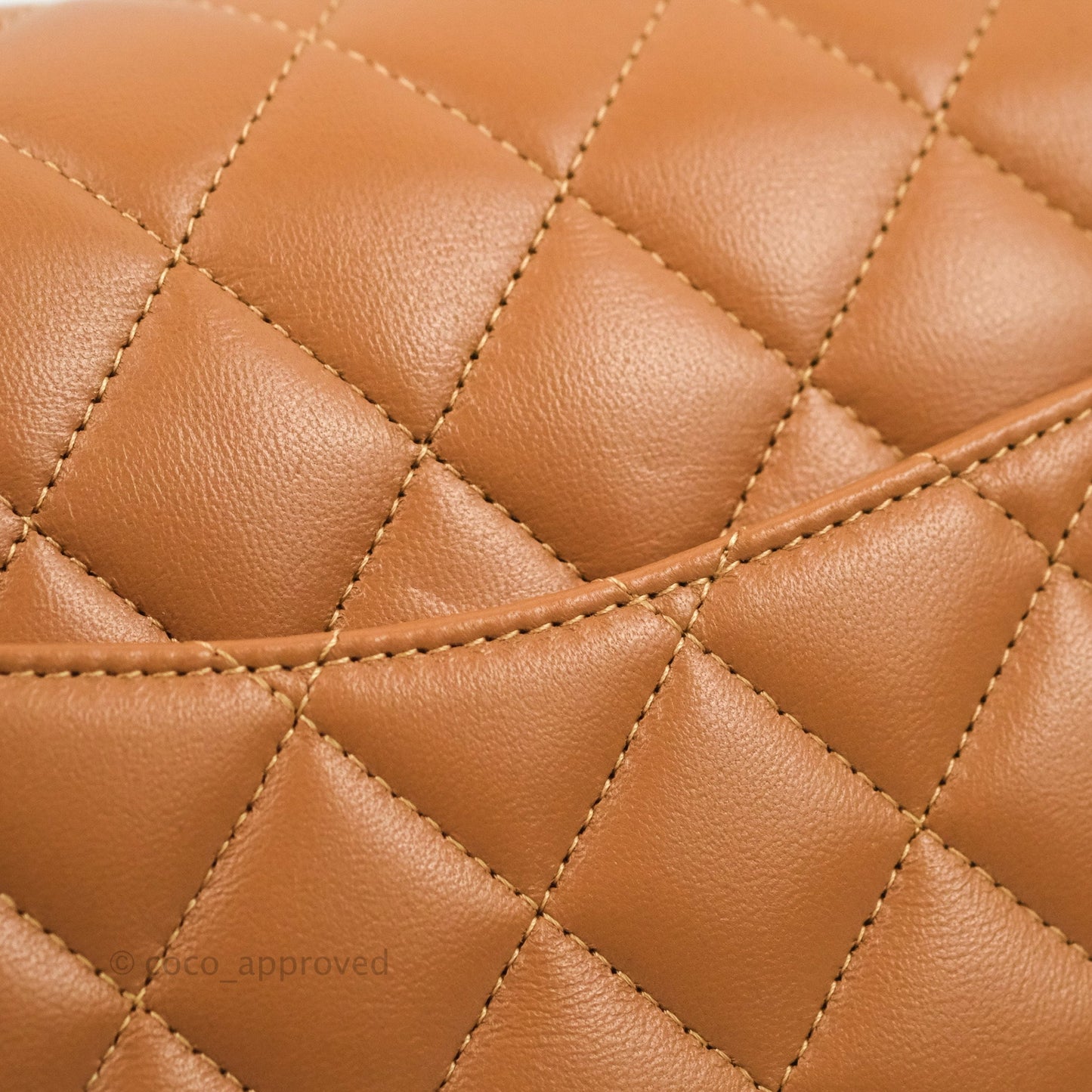 Chanel Small Classic Quilted Flap Dark Beige Caramel Lambskin Gold Hardware 22S