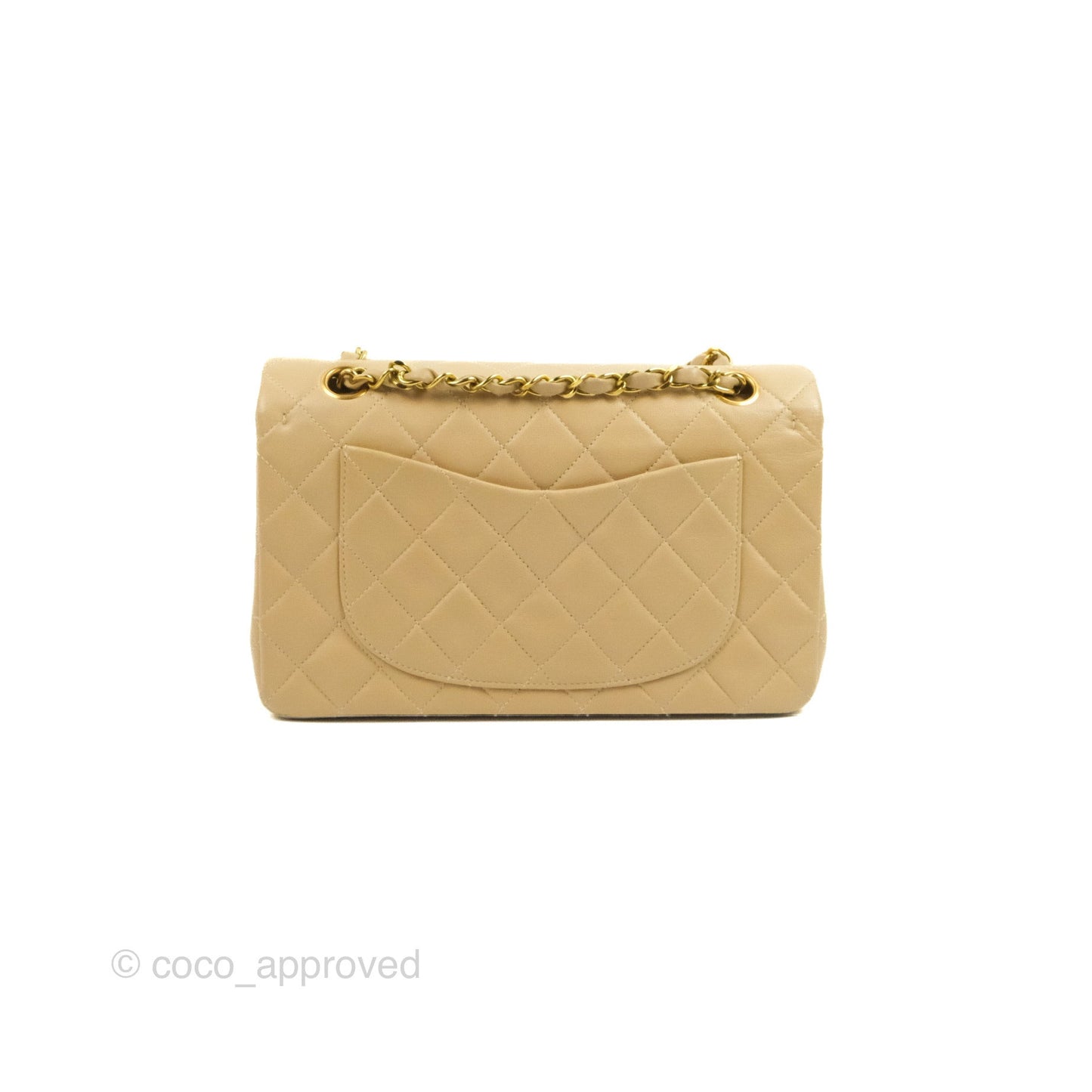 Chanel Classic Vintage Small Flap Beige Lambskin 24K Gold Hardware