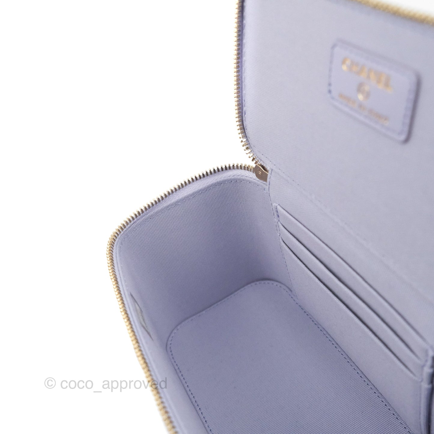 Chanel Vanity Rectangular Top Handle Lilac Lambskin Gold Hardware