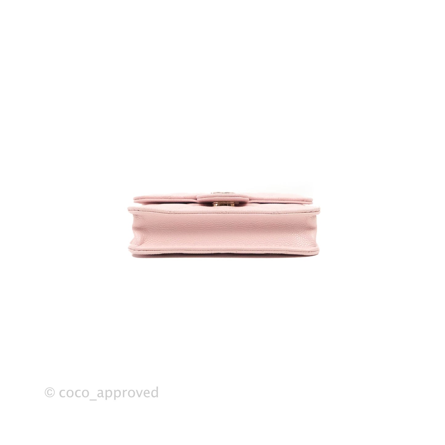 Chanel Mini Wallet With Chain Light Pink Caviar Gold Hardware