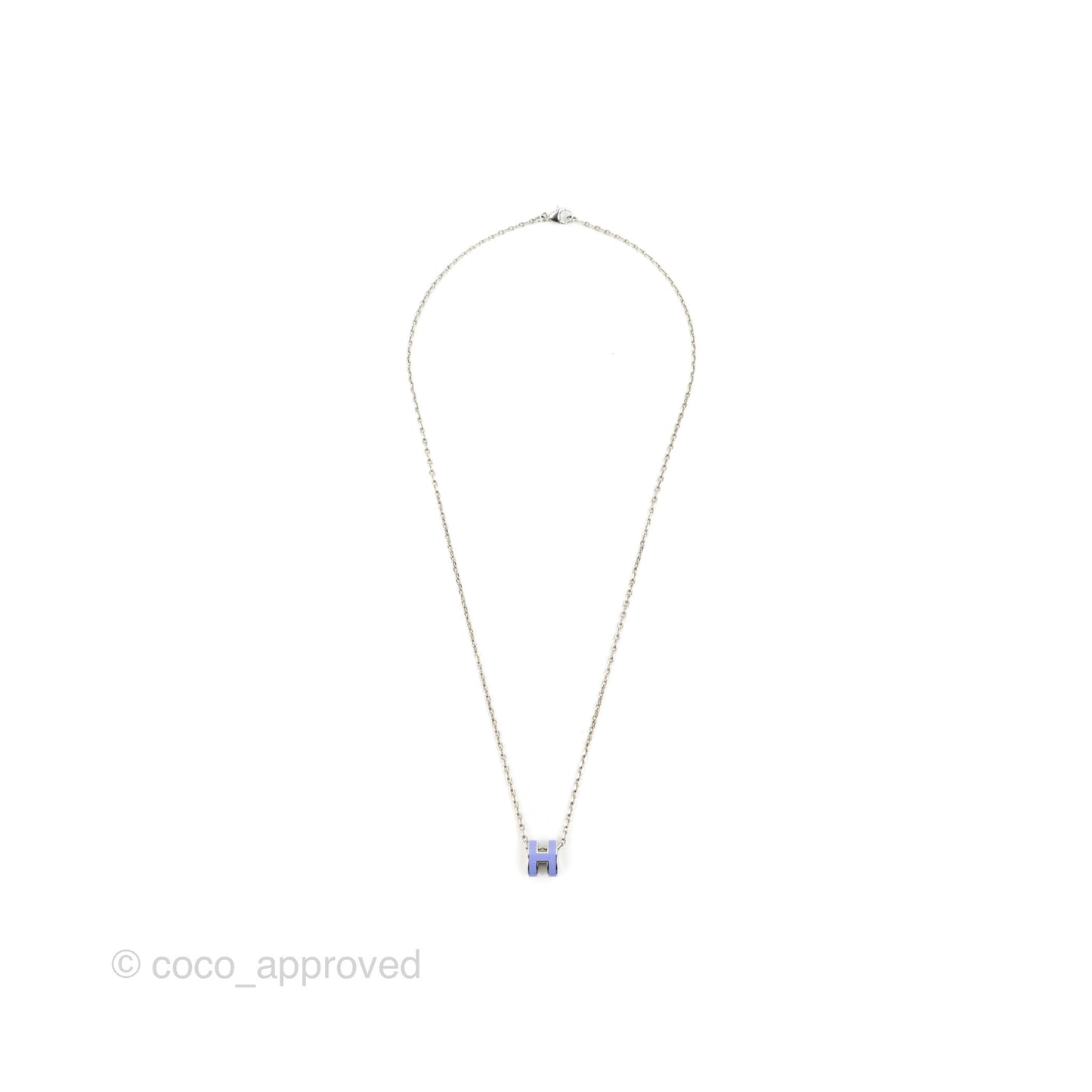 Hermès Mini Pop H Pendant Necklace Lilas Palladium Hardware