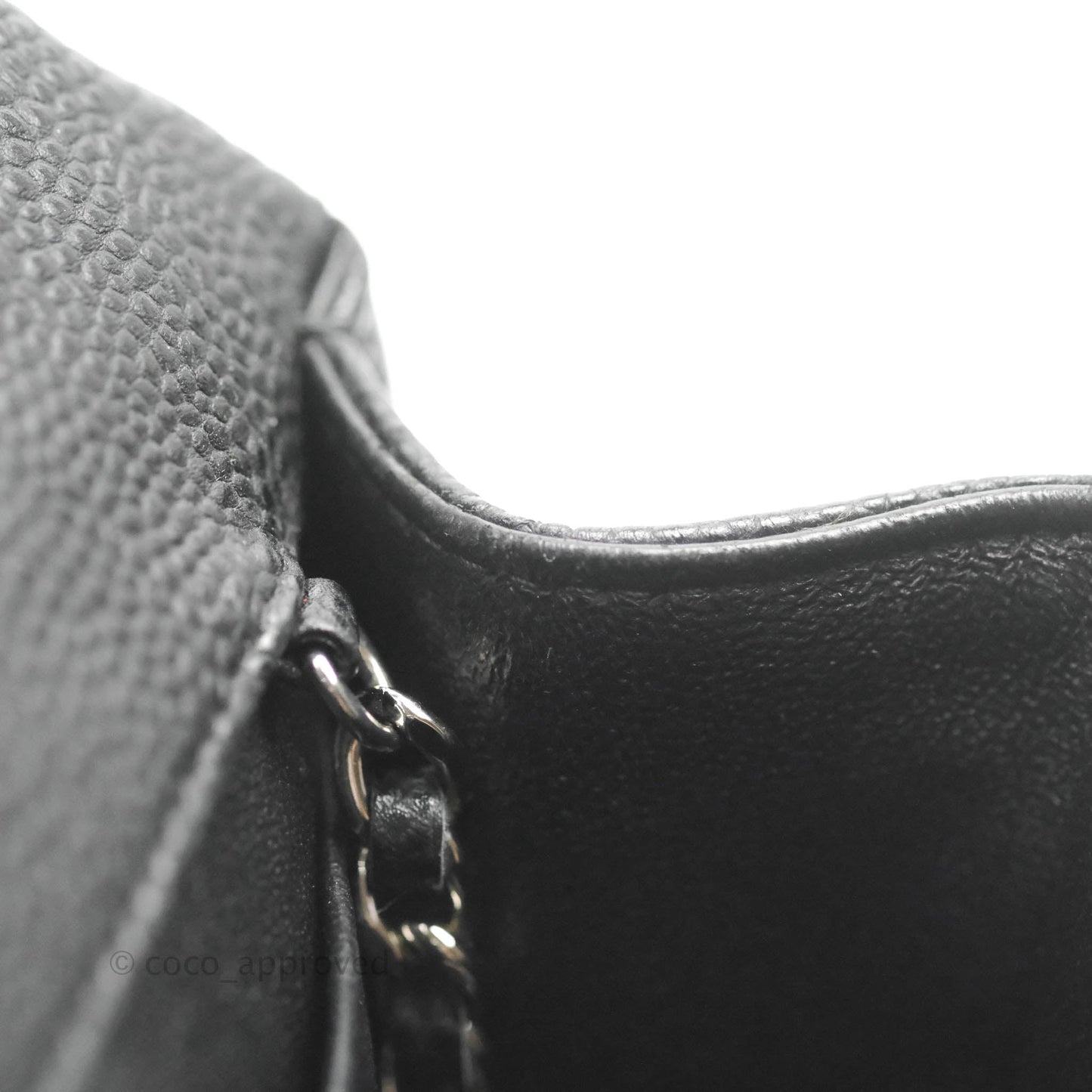 Chanel Quilted Clutch with Chain Black Caviar Silver Hardware
