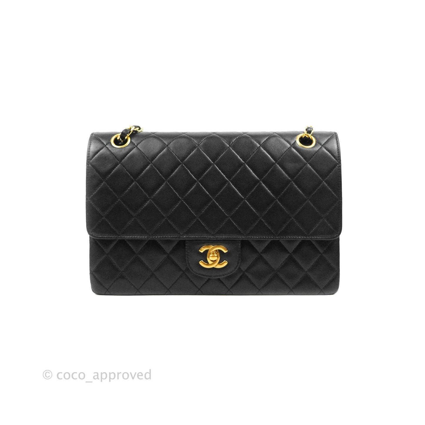 Chanel Classic Double Flap Vintage Black Lambskin 24K Gold Hardware