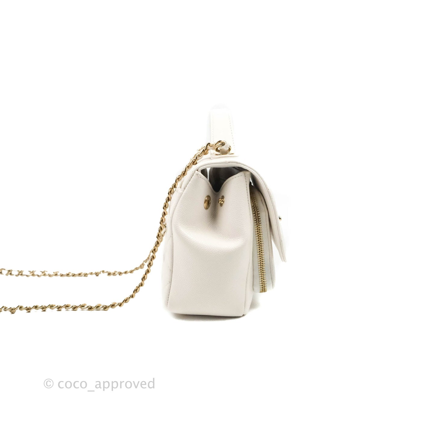 Chanel Quilted Small Business Affinity Flap White Caviar Gold Hardware