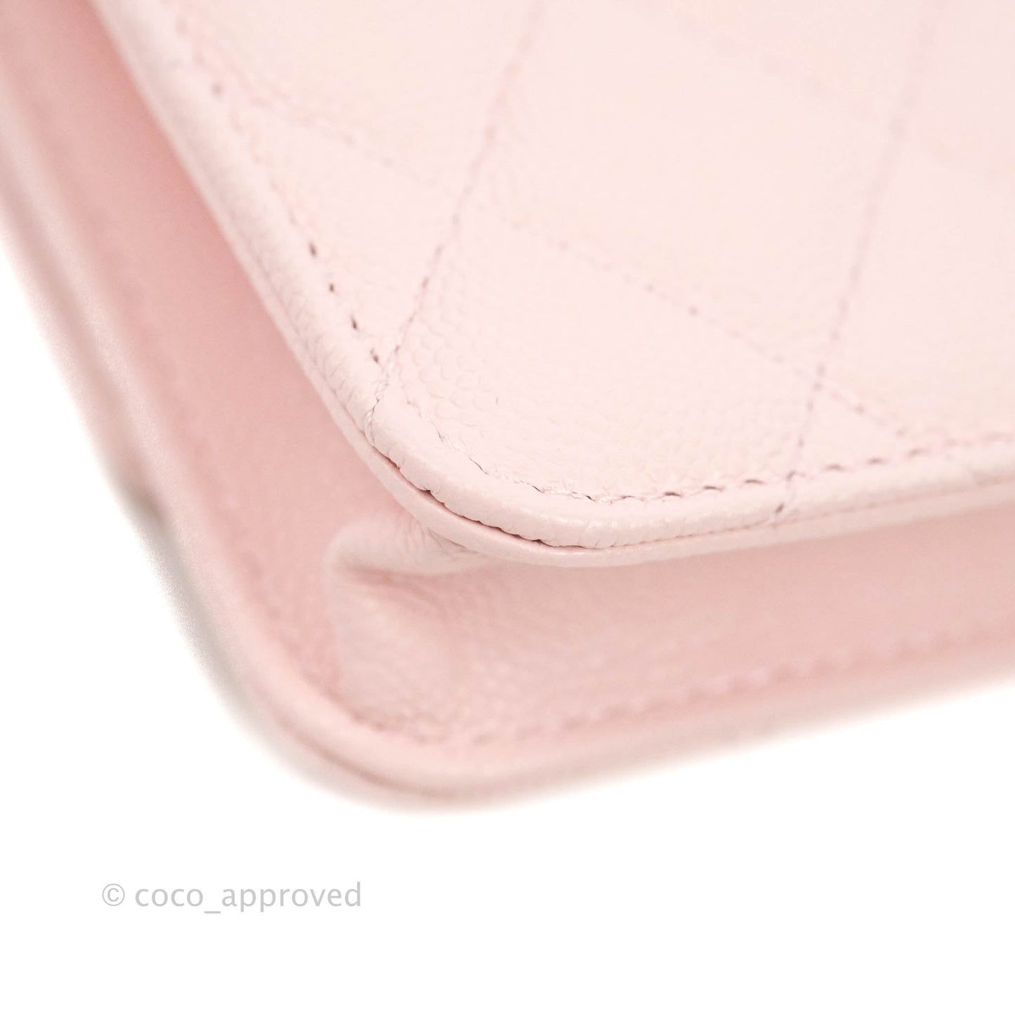 Chanel Mini Wallet With Chain Light Pink Caviar Gold Hardware