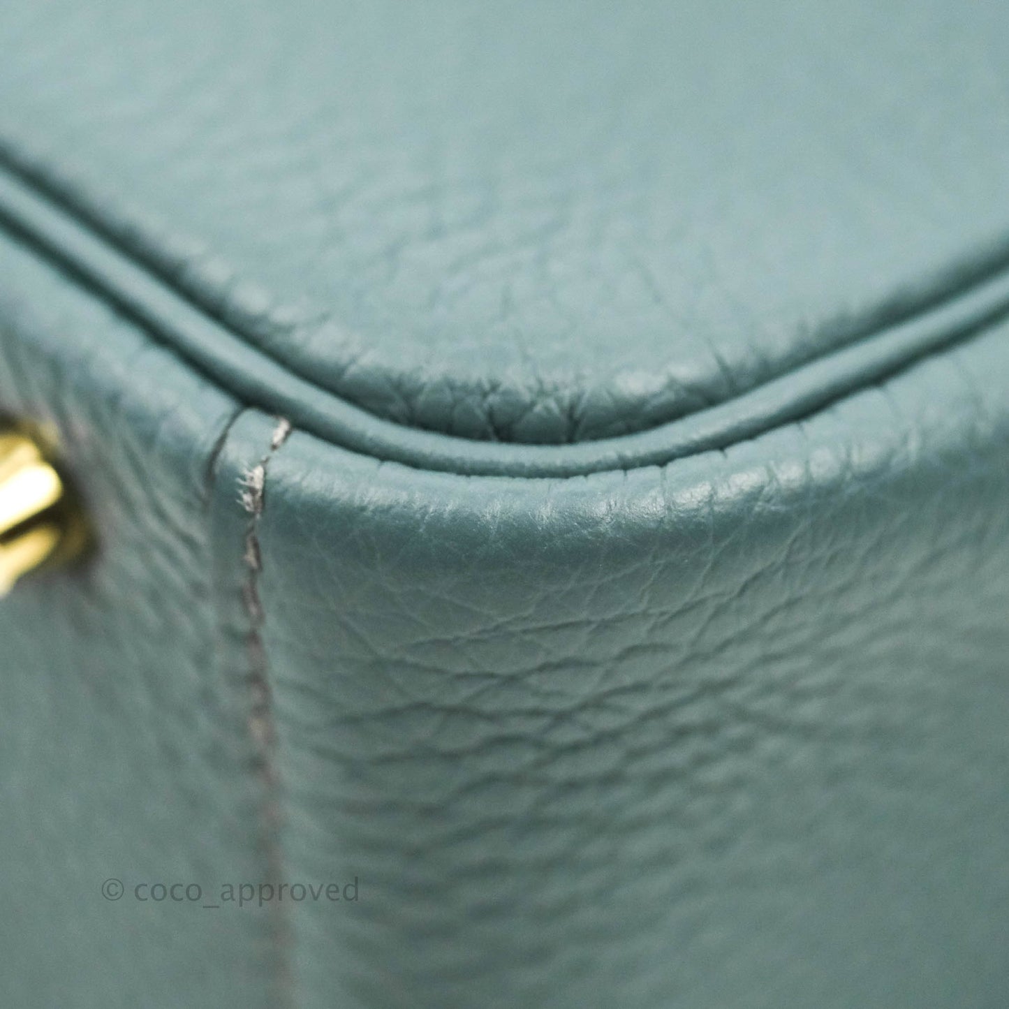 Hermès Mini Lindy 20 Bleu Orage Clemence Gold Hardware