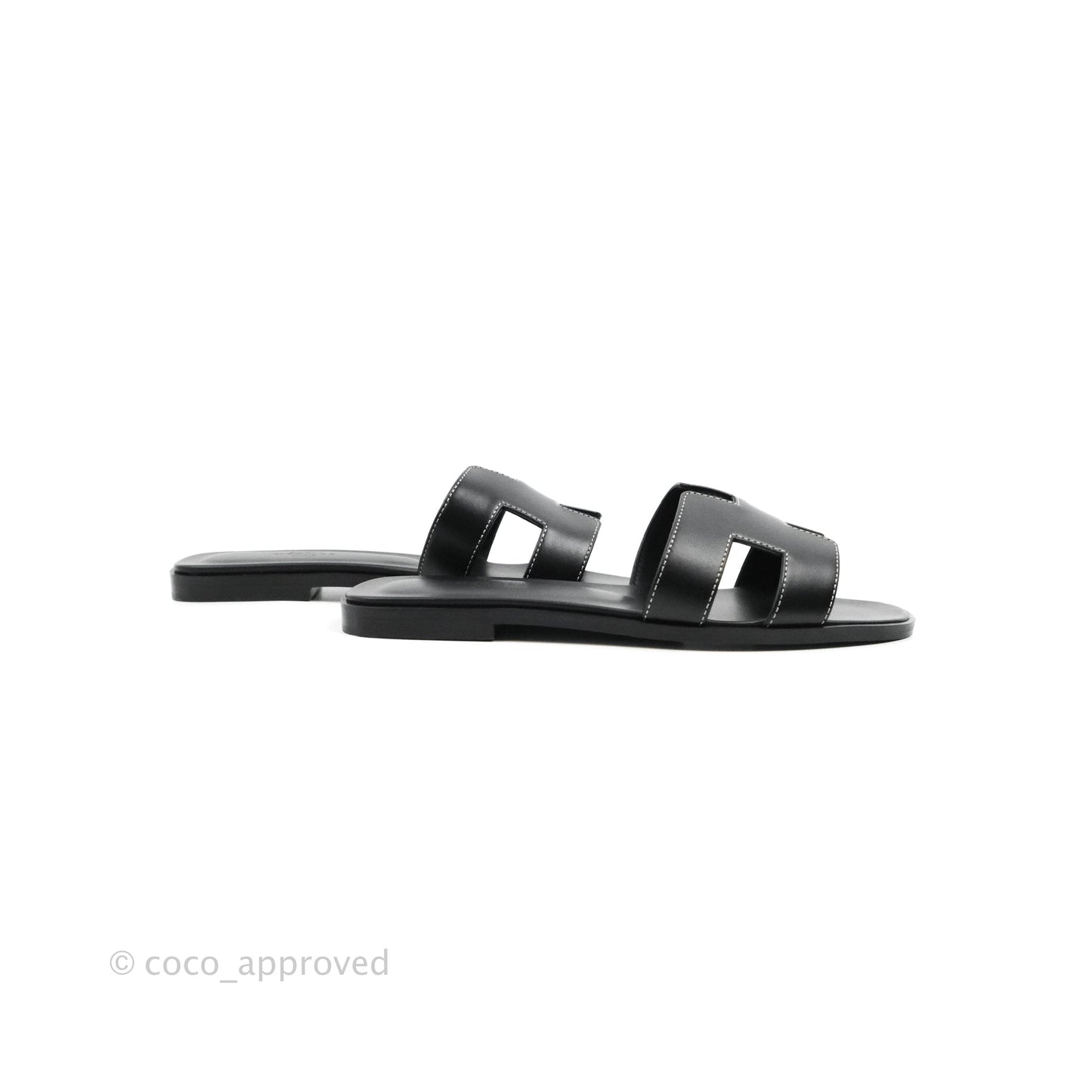 Hermès Oran Sandals in Black Size 37