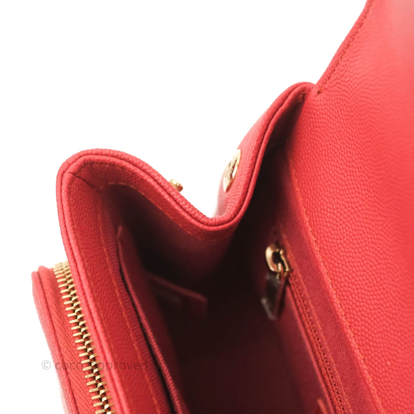 Chanel Quilted Small Business Affinity Flap Red Caviar Gold Hardware