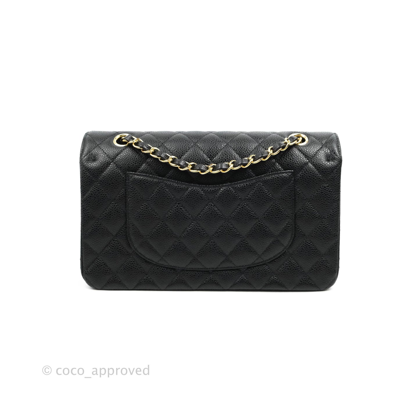 Chanel Classic M/L Medium Double Flap Black Caviar Gold Hardware