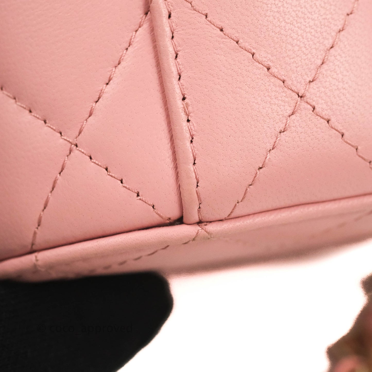 Chanel Quilted Small Resin Elegant Chain Vanity Case Lambskin Pink Gold Hardware