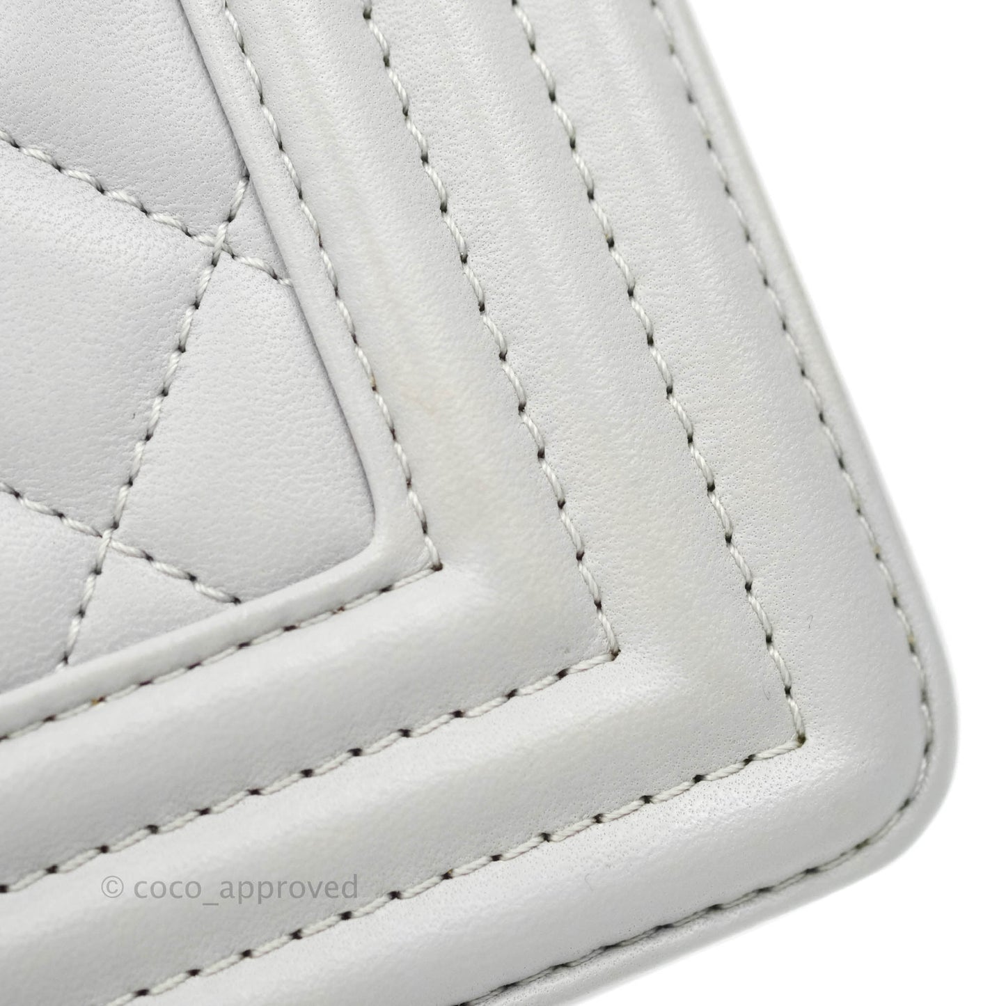 Chanel Quilted Medium Boy Grey Lambskin Silver Hardware