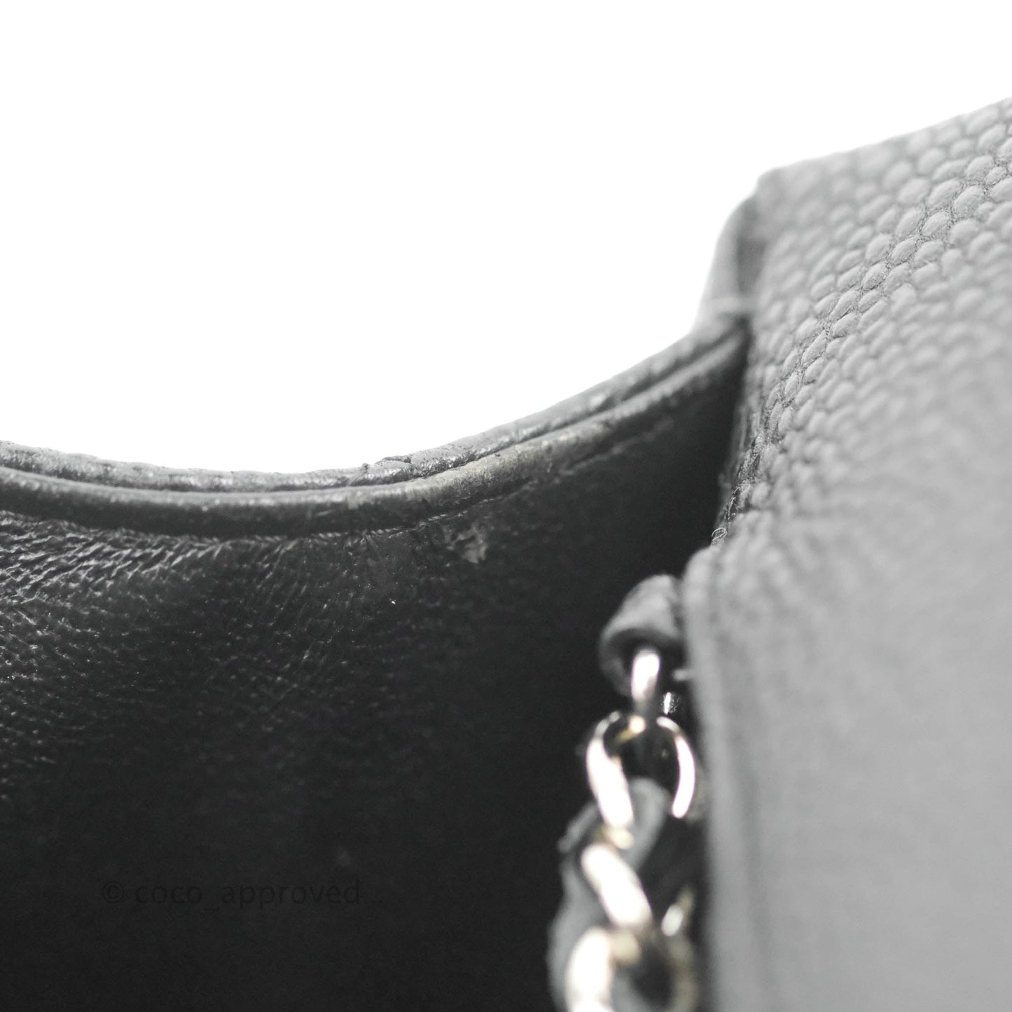 Chanel Quilted Clutch with Chain Black Caviar Silver Hardware