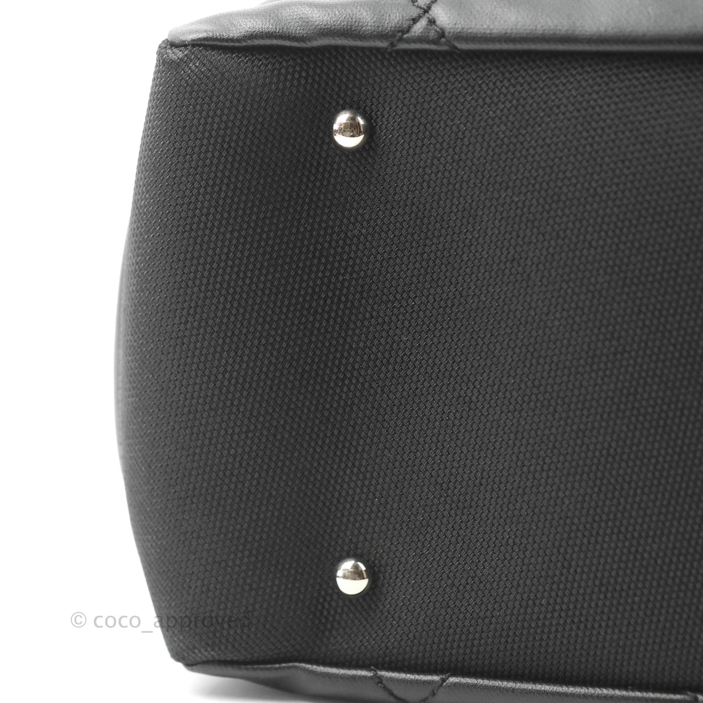 Chanel Quilted Large Paris Biarritz Tote Black Coated Canvas