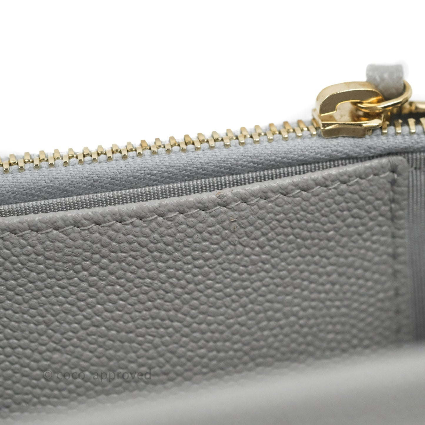Chanel Golden Class Wallet on Chain WOC Grey Caviar Gold Hardware