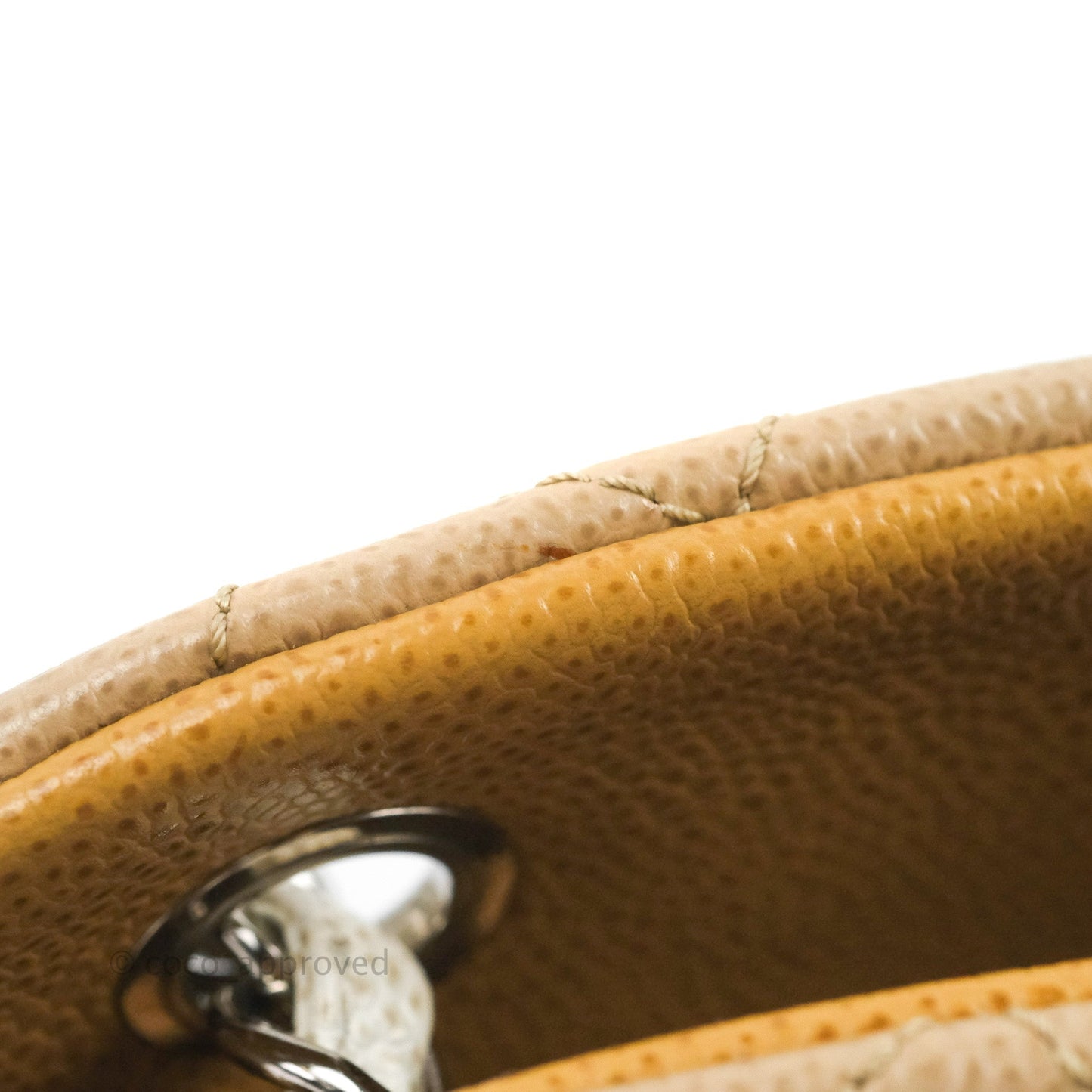 Chanel Medium Mademoiselle Bowling Beige/Brown Caviar Silver Hardware