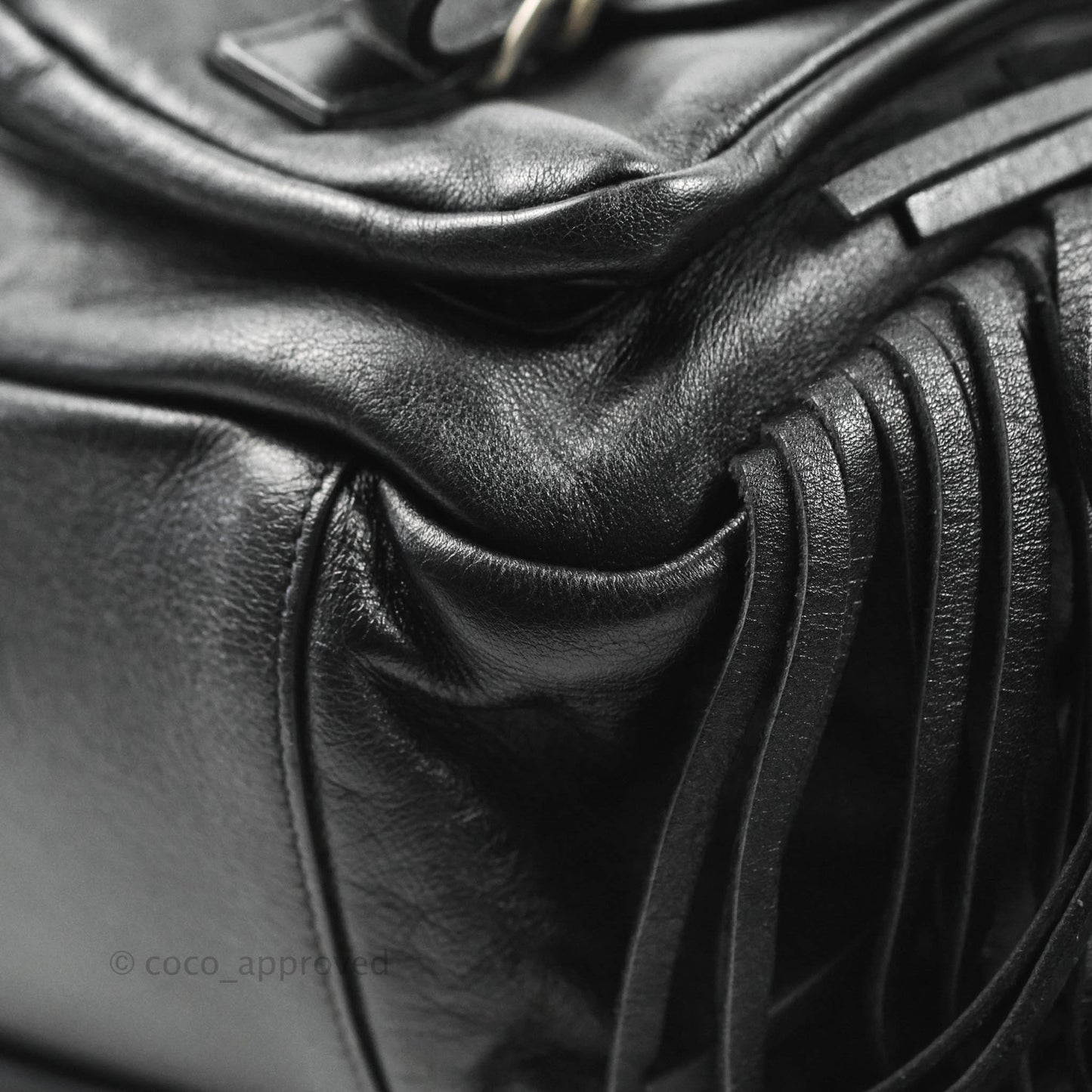 Saint Laurent Festival Fringe Backpack Black Calfskin