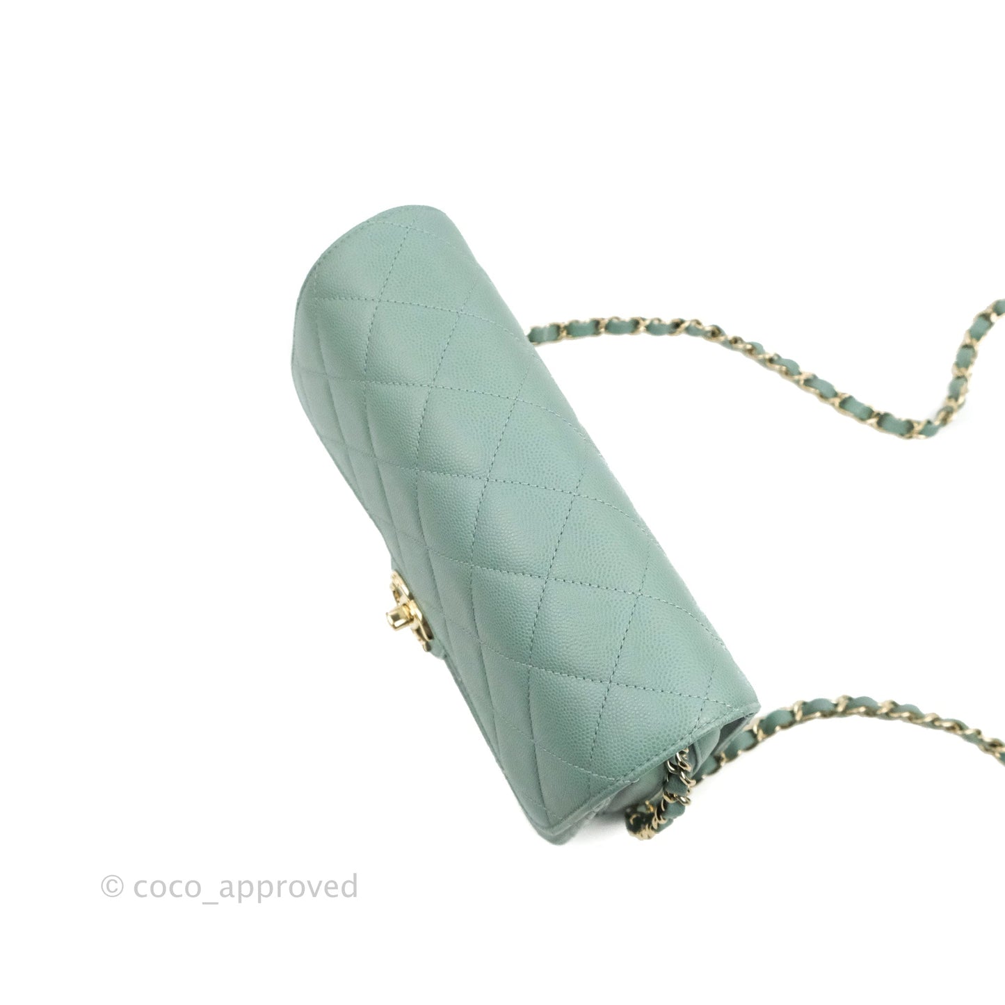 Chanel Quilted Like The Wallet Flap Blue-Greyish Caviar Gold Hardware