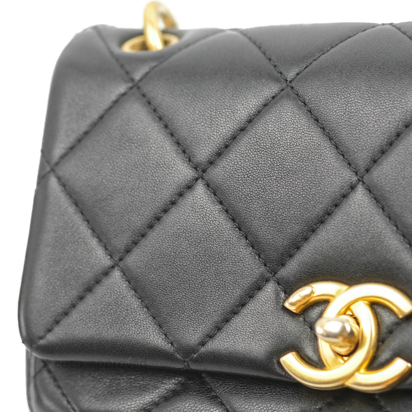 Chanel Entwined Chain Bag Black Lambskin Aged Gold Hardware