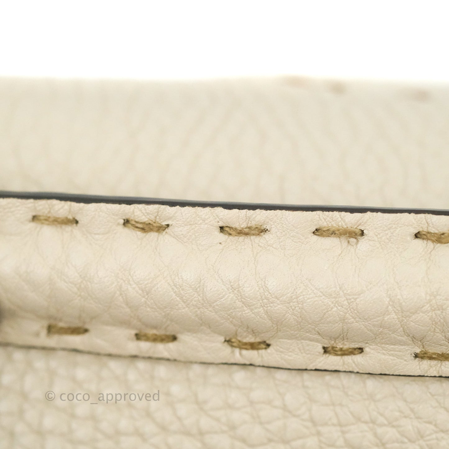 Fendi Large Selleria Baguette NM Bag Calfskin Ivory