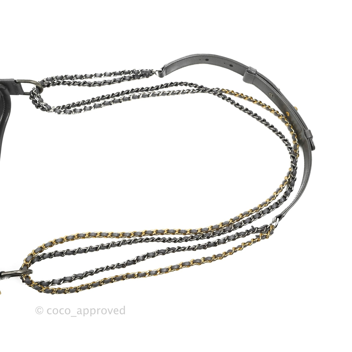 Chanel Quilted Small Gabrielle Hobo Grey Calfskin Mixed Hardware