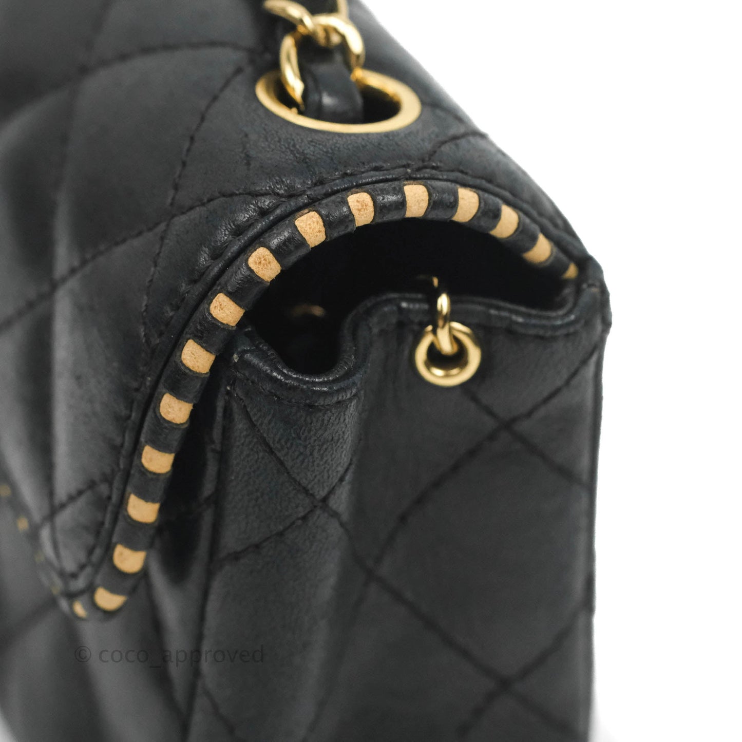 Chanel Vintage Mini Rectangular Black Calfskin 24K Gold Hardware