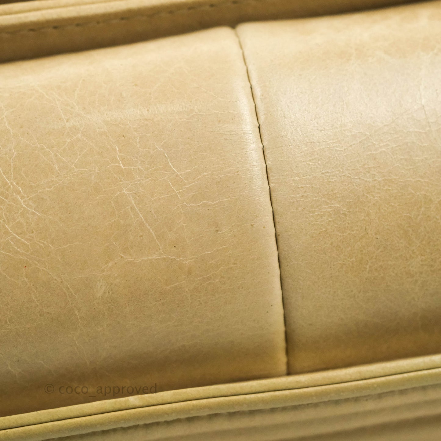 Chanel Quilted Large Boy Beige Aged Calfskin Aged Gold Hardware