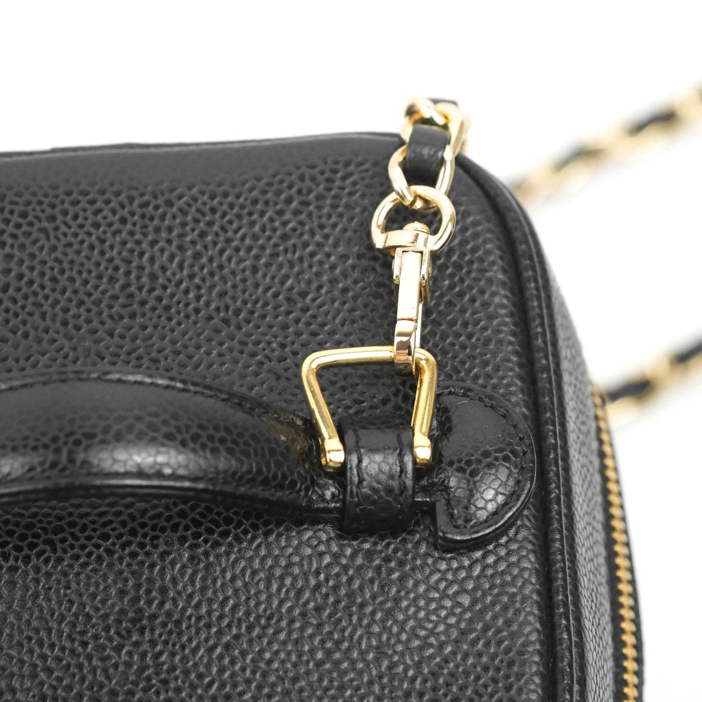 Chanel Vintage Vanity Case Black Caviar Gold Hardware