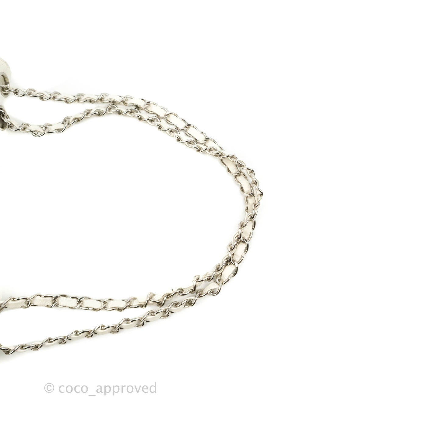 Chanel Quilted East West Flap White Soft Caviar Silver Hardware