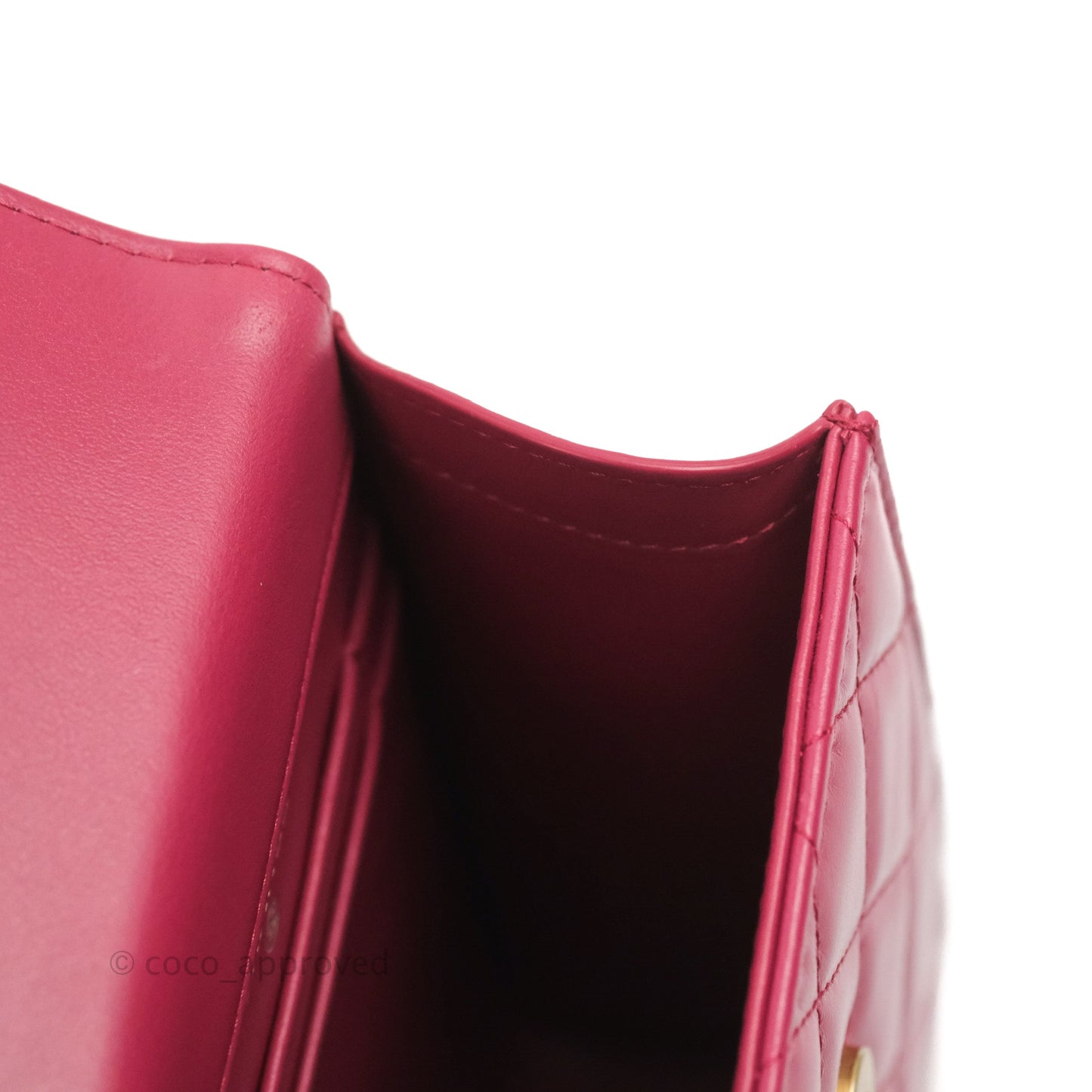 Chanel Quilted Perfect Fit Dark Pink Phone Holder Aged Gold Hardware